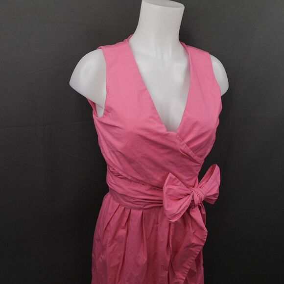 J Crew Womens Dress 6 Pink Faux Wrap Tied Y2K Retro Classic Preppy Loud Luxury - Picture 3 of 16